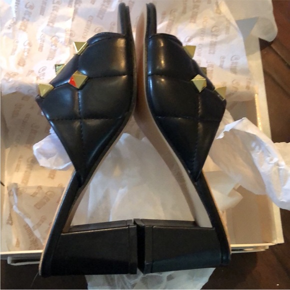 🌟G. C. Shoes Quilted Studded slip on chunky heel sandals storage bags & box - Picture 3 of 16